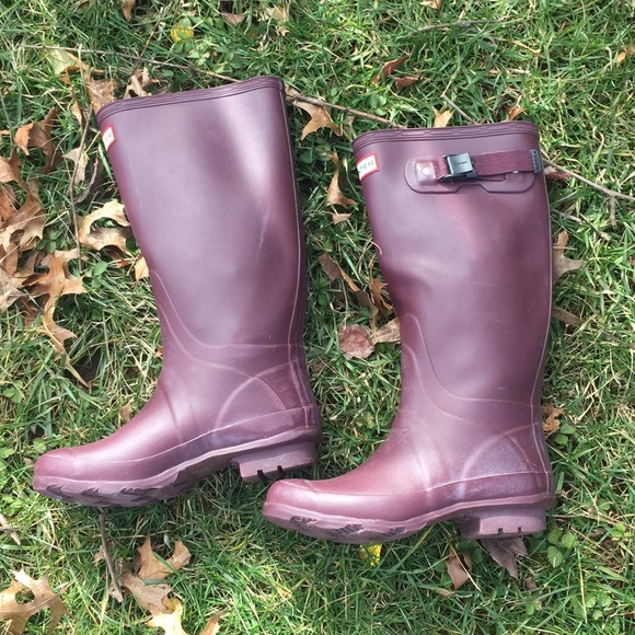 Hunter Shoes - Hunter Maroon Rain Boots
